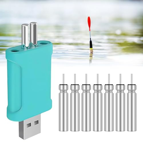 7 stycken CR 425 LED-posen fiske batteri, Afenau 3,7 V uppladdningsbart batteri för fiskepositioner, USB uppladdningsbara CR425-fiskepositioner batteri med laddare, fisketillbehör för färgljus fiske