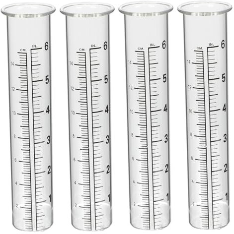 Homoyoyo 4stücke Zylinder Regenmesser Aus Glas Für Draußen Und Zuhause Mit Klaren Skalen Praktisches Werkzeug Für Wetterstatistik Und Klimaforschung
