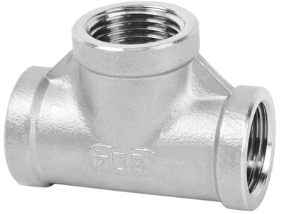 T-Stück aus Edelstahl, 3-wege Tee Rohrfittings Gewindefittings mit 1-1/2 DN40 Innengewinde, Rohrverbinder für Wasser Öl Luft Gas