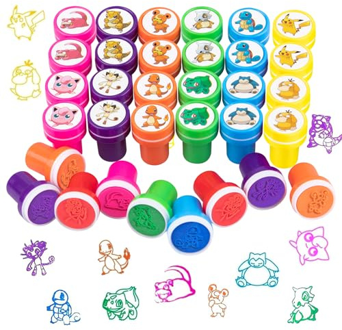 Thingehoy 24 Stück Stempel Set, Stempelset, Cartoonstempel