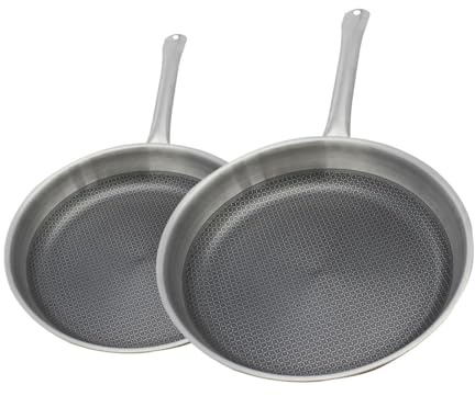ELO 9349750 Pfannen-Set, 24 und 28 cm, Edelstahl 18-10, Pfannen ohne PFAS, induktionsgeeignet, mineralische Antihaftbeschichtung, ohne PFAS, Edelstahl 18-10, Alugrau, 24 und 28 cm