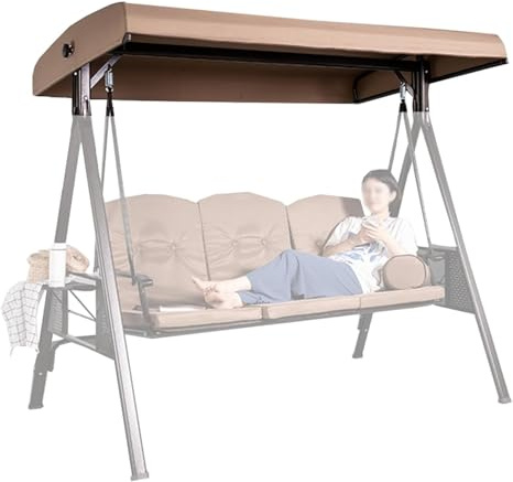 Waterproof Outdoor Swing Canopy Replacement - 2 & 3 Seater Top Cover for Patio & Garden