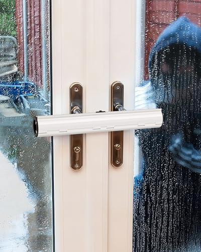 HOMGEN High Security Keyless French Patio Door Lock Burglar-Proof for Home | Robust Zinc Alloy, Easy to Install & No Tool Needed, Weatherproof, Only for 2 Horizontal Door Handles, for UPVC Door