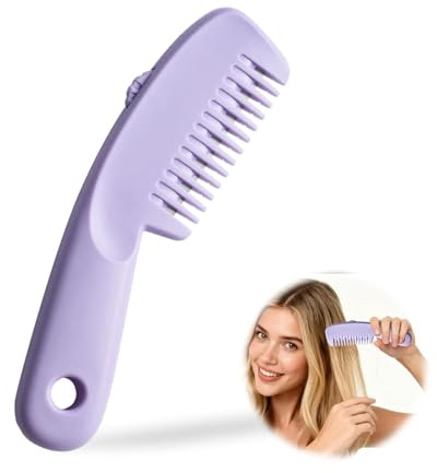 Hair Razor Comb, Portable Hair Thining Trimmer, Homeuse Split End Trimmer for Women, Razor Tool for Adults, Efficient Cutting Comb for Thining and Styling (Purple)