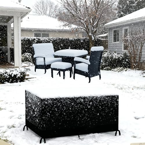 AJALGZ Housses de Meubles de Jardin, 180x100x100cm/LxlxH Housses pour Mobilier de Jardin Imperméable Anti-UV, 420D Tissu Oxford Housse Salon de Jardin Imperméables Housse de Table Protection