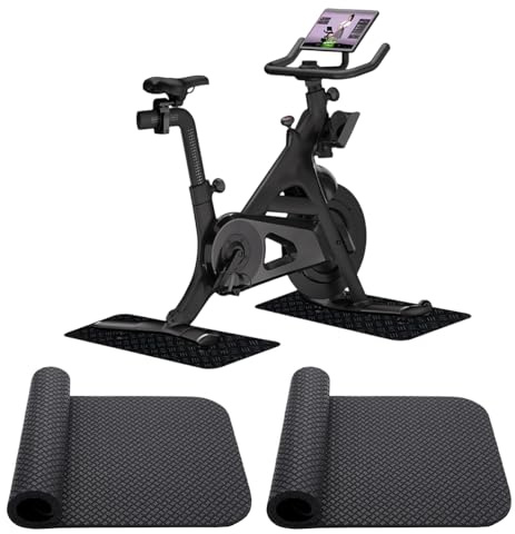 2 st skyddsmatta för hemmaträning utrustning, hård trämatta för övning och promenader vändbar halkfri cykelgolv skyddsmattor för hem fitness