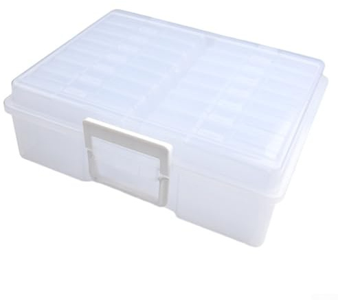 Besttoolifes Boîte de rangement pour photos de 10 x 15 cm, lot de 16 boîtes transparentes en polypropylène avec fermeture à boucle pour l'organisation de photos et d'artisanat