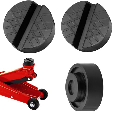 2 Piezas Bloque de Goma Universal Protector, Almohadilla de Goma para Gato de Coche, Universal con Ranura, para Caballetes de Apoyo Elevadores Gatos de Carretilla, Protección de Vehículos