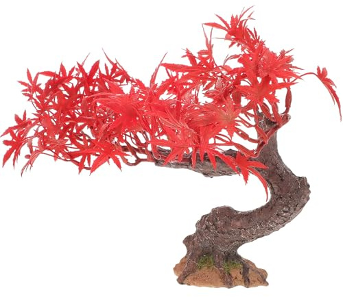 Healifty Miniatur Roter Ahorn Baum Künstlicher Kleiner Baum aus Kunststoff Dekorative Bonsai Dekoration für Schreibtisch Mikro Landschaft und Wohnraum