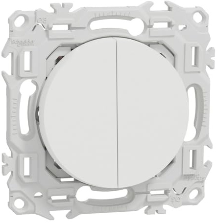 Double va-et-vient ou poussoir - 10AX - blanc craie