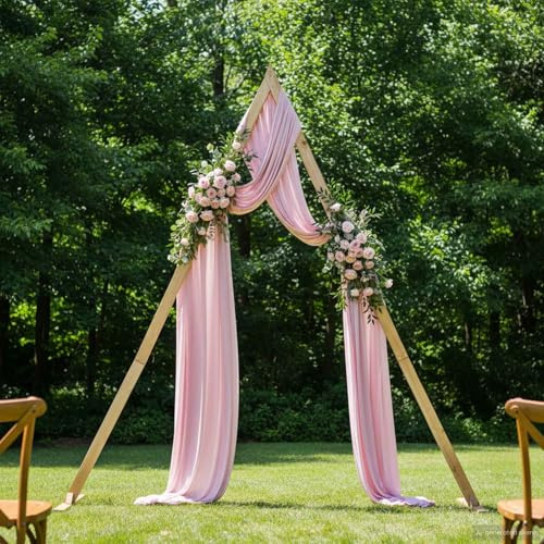 Ziaphsol Arche de mariage en pin massif marron clair 202 x 95 x 254 cm, 1 arche de portail pour roses, treillis, pergola, pavillon, décoration dans le jardin ou l'intérieur