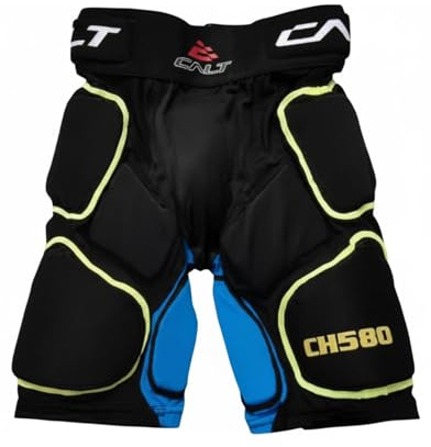 YsXoWiui Pantalon de Hockey Enfant Short de Protection Coussiné Compression Ajustable Respirant Adapté aux Garçons et Filles pour Sports et Patinage , XL , Jeune