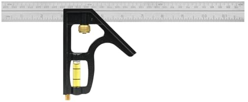 Johnson Level & Tool 400EM Professional Inch/Metric Metal Combination Square, 12, Silver, 1 Square