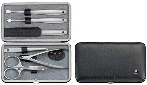 Zwilling TWINOX Maniküre Set 6-teilig Pediküre Pflege Hände Füße Mann Frau Elchleder Schwarz 97179-004-0