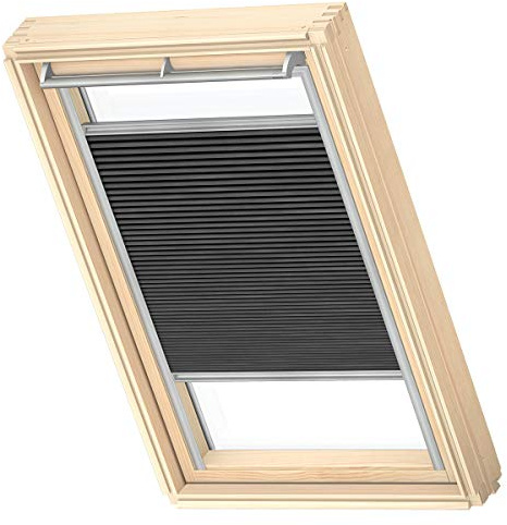VELUX Blackout Energy Pleated Roof Blind, Grey Frame, MK04, Charcoal | Thermal Insulation, Flying Positioning, OEKO-TEX®