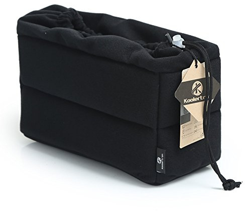 Koolertron Padded DSLR Camera Insert Shockproof Camera Bag Insert Camera Partition Protective Bag Compatible with Sony Nikon DSLR Shot Or Flash Light | Fits Sony Nikon DSLRs & flash, adjustable Velcro dividers, drawstring, anti-static, 27x16x12cm for travel & daily use