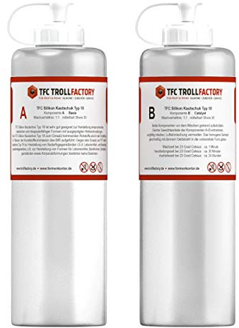 TFC Silikon Kautschuk Typ 18 Lebensmittel transluzent mittelhart Shore 30 1:1 - Größe: 500g