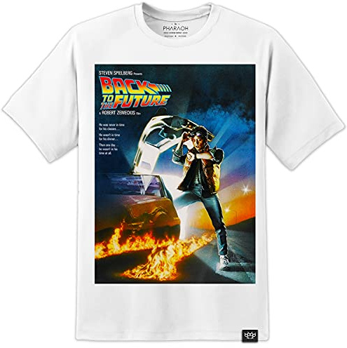 DPX-1 Zurück in die Zukunft Filmposter T-Shirt (S-3XL) Marty Mcfly Retro Classic Vintage - Weiß, S