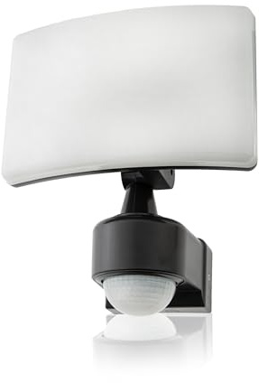 HUBER LED Strahler mit Bewegungsmelder 360° 17W, 2600lm, anthrazit | 3 Sensoren und Matrixlinsen, Unterkriechschutz, Bereichsbegrenzung, Wand und Eckmontage, IP65