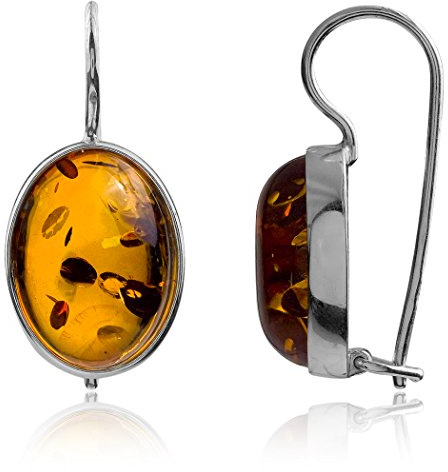 Ian and Valeri Co. Amber Sterling Silver 925 Classic Oval Earrings