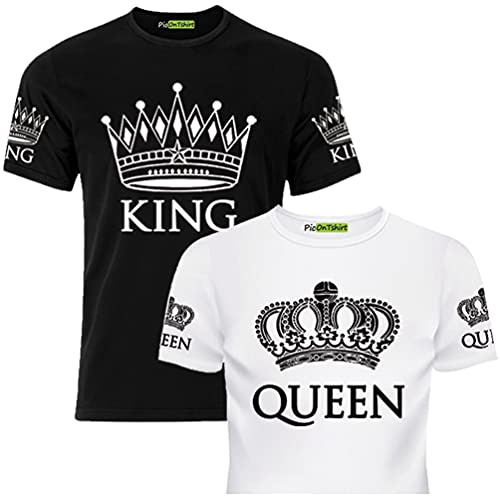 picontshirt Camisetas de Pareja Combinadas - Pack 2 Unidades - Regalo Novios San Valentín - Parejas Enamoradas a Juego