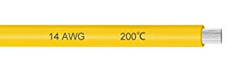 sourcing map 14AWG Elektrischer Draht 2 Meter Stromkabel 2,08 mm² Verzinntes Kupferkabel Flexibel Silikonkabel Litzenkern Klingeldraht Verdrahtungsleitung für DIY KFZ, Gelb