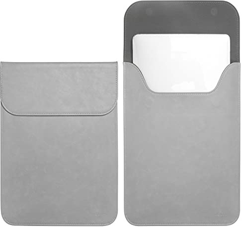 TECOOL Slim 13 Zoll Laptop Hülle Leder, Waterproof Tasche für 13 Zoll MacBook Air M1 M2 M3 2018-2020-2024, 2016-2020 2021 2022 MacBook Pro 13 M1/M2, Sleeve für Surface Pro, Huawei 13, XPS 13-Grau