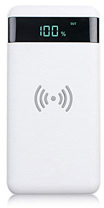 MYYING ELE Qi Wireless Power Bank,10000mAh Fast Wireless Charger with LED Display and Dual Input(Type-C+Lightning+Micro USB) Compatible iPhone XS/XR/XS Max/8/8 Plus and More Devices, White