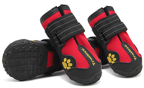 MOKCCI Truelove Pfotenschutz Hundestiefel,Wasserdicht Hundeschuhe mit Reflektierenden Riemen für Kleine, Mittelgroße und Große Hunde