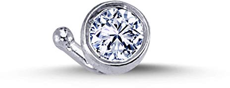 0,08 Carat Brillant-Schliff Diamant Nasenpiercing Piercing 750?er 18 Karat Weißgold