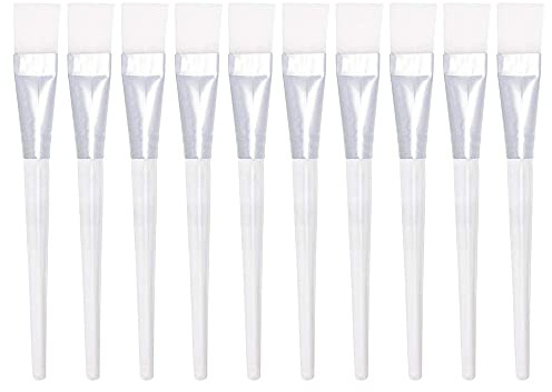 ANCLLO 10pcs Cepillo de Máscara Facial Transparente Pinceles de Maquillaje Cosmético Herramientas para Aplicación de Máscara de Ojos Máscara Facial y Necesidades, ​con mango de plástico transparente