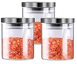XXZY Müslispender Kanister setzten Gläser mit Edelstahldeckeln, Glasaufbewahrungsbehälter luftdicht, klare Glas luftdichte Gläser for Hausküche Geeignet für Müsli, Snacks und Zucker (Color : A)
