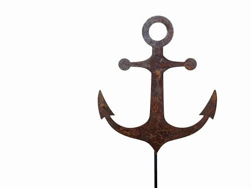 D&L Lasertec Edelrost Gartenstecker Anker Rost, Edelrost, Ostern, Frühling, Maritim, Schifffahrt, Geschenk, Gartendekoration