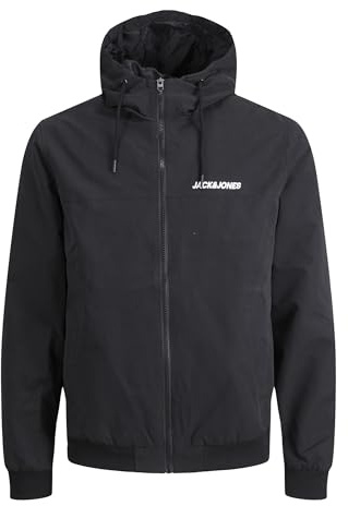JACK & JONES PLUS Herr JJERUSH Hood Bomber NOOS PLS bomberjacka, svart/detalj: SOLID, 3XL, Svart/detalj: solid, 3XL