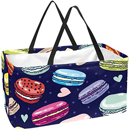 Panier à provisions rectangulaire en tissu pour linge - Boîtes de rangement - Macarons