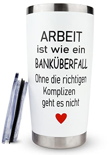 Rebundex Abschiedsgeschenk Kollegen Geschenk Thermobecher 20 oz Lustige | Geschenk Abschied Kollegin Jobwechsel Wichtelgeschenke für Kollegen Lustige Geburtstagsgeschenk To Go Becher 600ml Edelstahl
