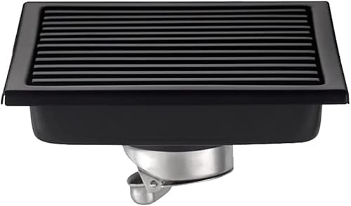 Scarico a Pavimento, Scarico a Terra ， Scarico a Pavimento for Doccia 1PC Acciaio Inossidabile Scarico a Pavimento Lungo Antiodore Lineare da 15 cm Bagno Argento/Nero (Dimensioni : F15cm) ( Size : D15