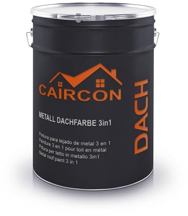 Dachbeschichtung 3in1 Dachfarbe für Metalldach Blechdach Schwarz - 5L