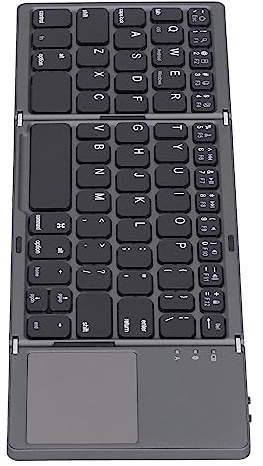 Jectse Tragbare -Tastatur, Tragbare Computertastatur mit Touchpad, USB-wiederaufladbare Ergonomische Schreibmaschinentastatur für PC Computer Laptop Tablet (Schwarz)