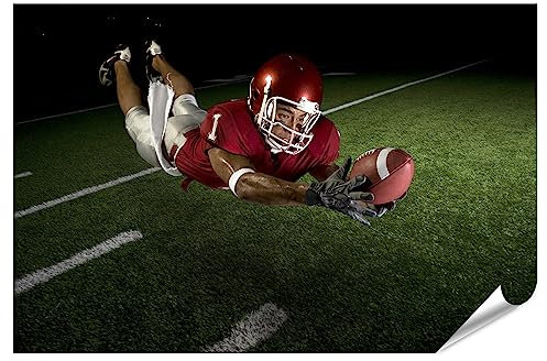 islandburner XXL Bild Poster American Football Wide Receiver Beim Sprungwurf Premium Bilder Fotodruck JCLB-PKL