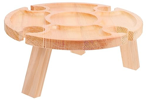 Anneome Mesa De Madera para Exteriores Plegable Vino y Eventos En La Playa