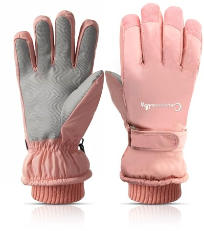 Bototack Guantes de esquí de invierno para mujer, guantes térmicos impermeables para pantalla táctil con forro polar, resistentes al viento, guantes de snowboard para esquí, senderismo y ciclismo