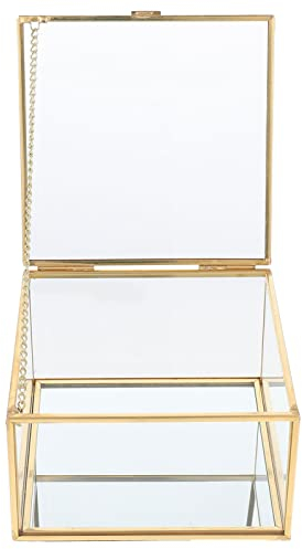 Cabilock Boîte De Rangement Verre Transparente Étui à Boucles Oreilles Compact Organisateur Pour Petits Objets Et Bijoux