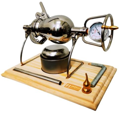 SOYPAX Máquina de Hacer Palomitas de maíz de Alta presión,Máquina de Hacer Palomitas de maíz Manual,Mini cañón de Palomitas de Acero Inoxidable,300m