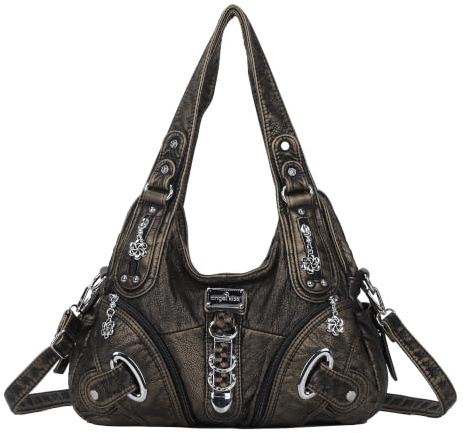 Angel Kiss Damen Schultertasche Hobo Tasche Umhängetaschen Schlusstaschen Henkeltaschen weiches PU Leder mit Reißver Handtasche Viele Fächer tolle tasche für Frauen