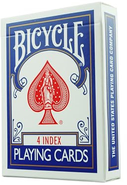 Jeu Bicycle 4 Indices - Dos Bleu - Convient aux droitiers et aux gauchers