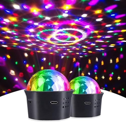 Disco Lights for Parties Sound Activated Rechargeable Mini Disco Ball Party Light,Car DJ Ball Lights LED Stage Colors Lights for Party Kids Birthday Club Family Gathering Halloween Christmas