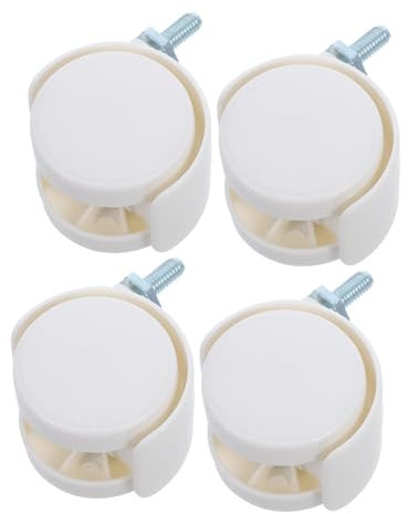 ULTECHNOVO 4 Pz Rotelle Per Mobili Rotelle Delle Ruote Ruota Girevole Sostituzione Ruote Accessori Per L'ufficio Domestico Rotella Della Sedia Da Ufficio Bianca Plastica