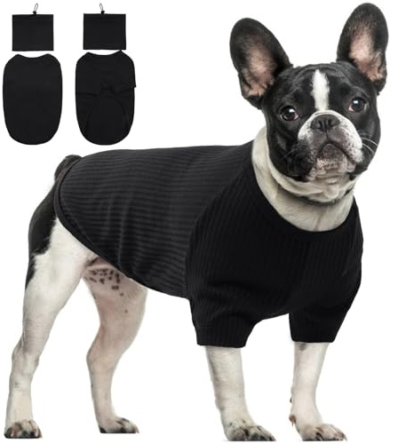 Hundeshirt XS, Leicht Hundepullover Hundeshirts für Kleine Hunde Welpen Pullover Strickpullover Hund Klein Chihuahua Pullover Hundekleidung Kleine Hunde Hundeweste(Schwarz, XS)