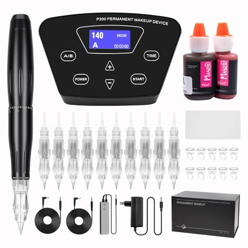 TATELF Digita Permanent Make Up Machine Multi Function Microblading Machines with Foot Pedal Touch Control Power Supply Needles for Eyebrow Eyeliner Lip